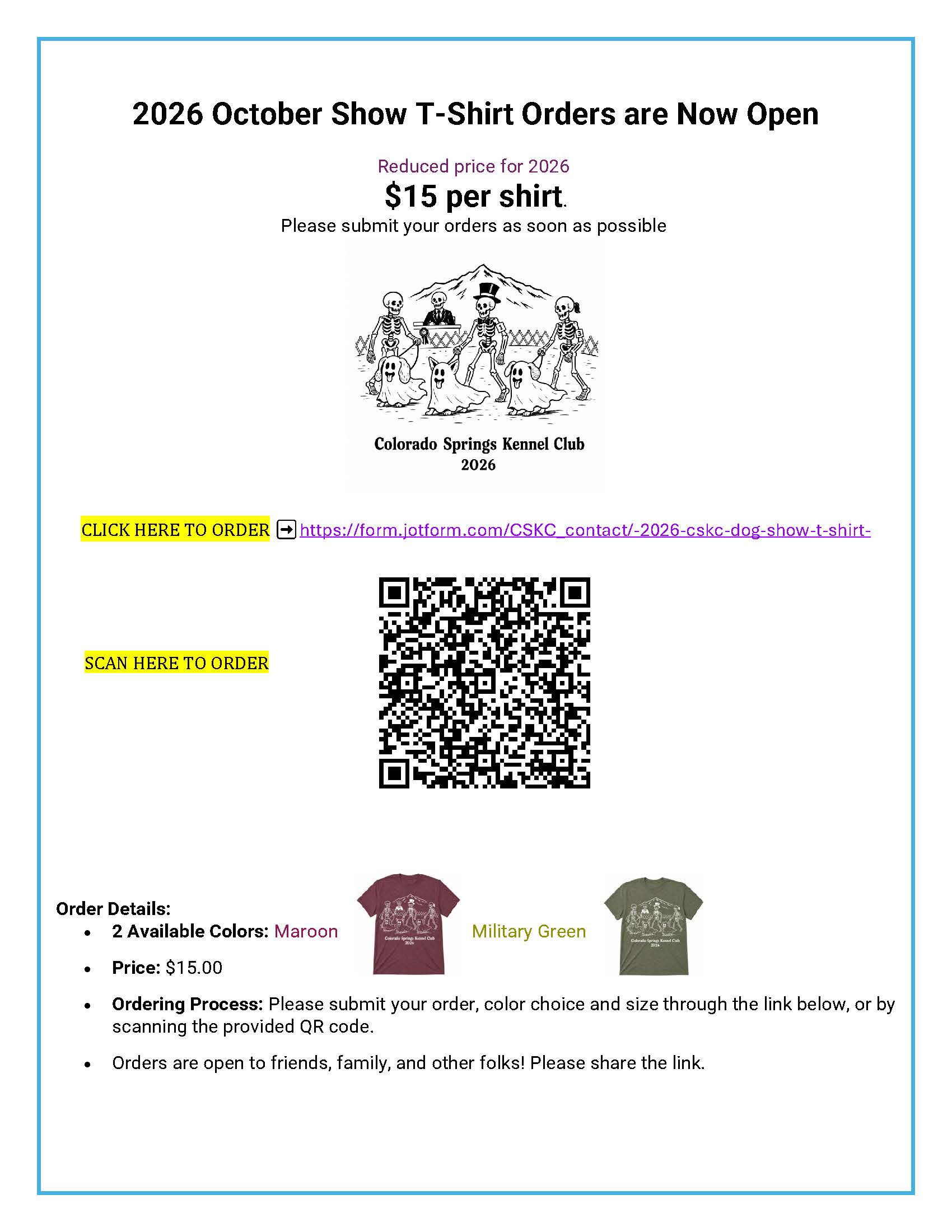 2026 Colorado Springs Kennel Club show T-shirt design